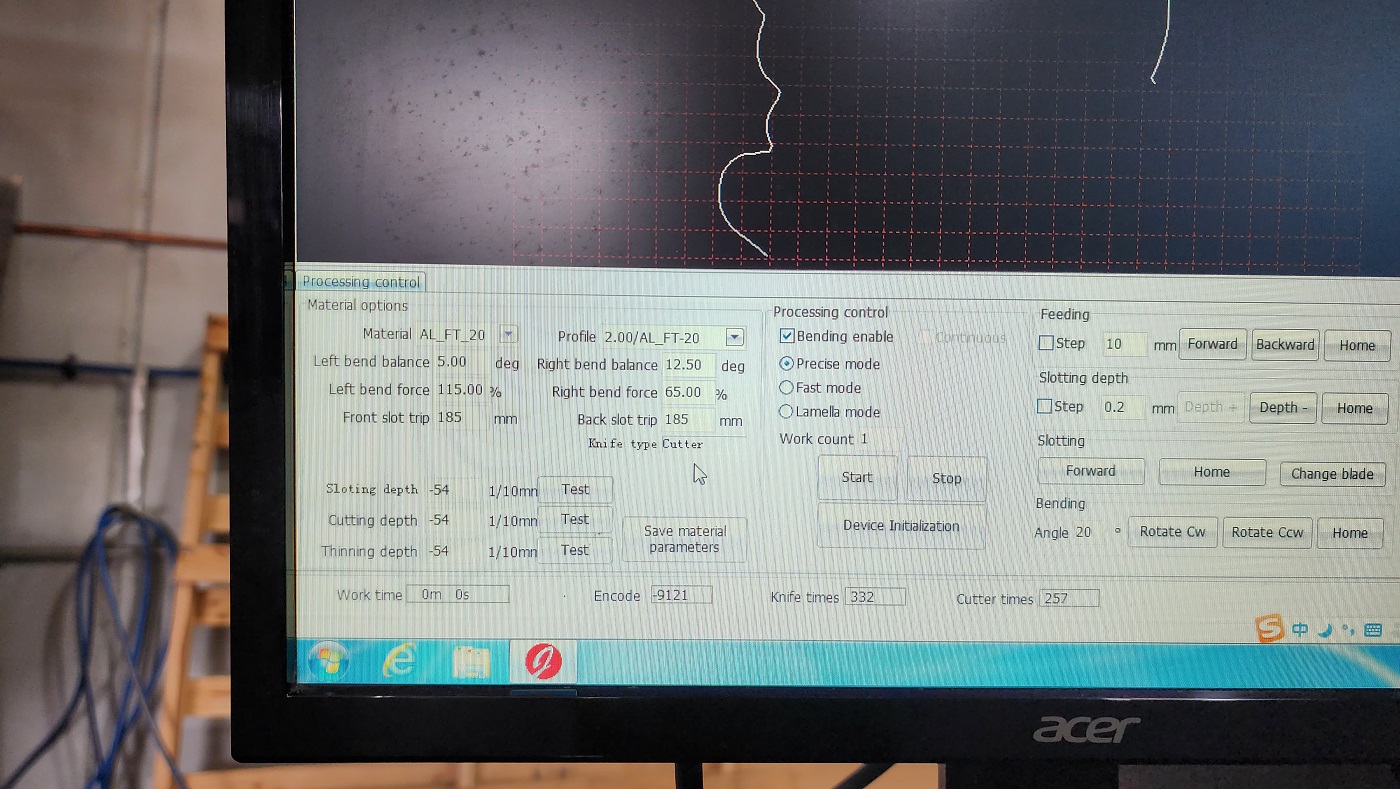 Processing control setting