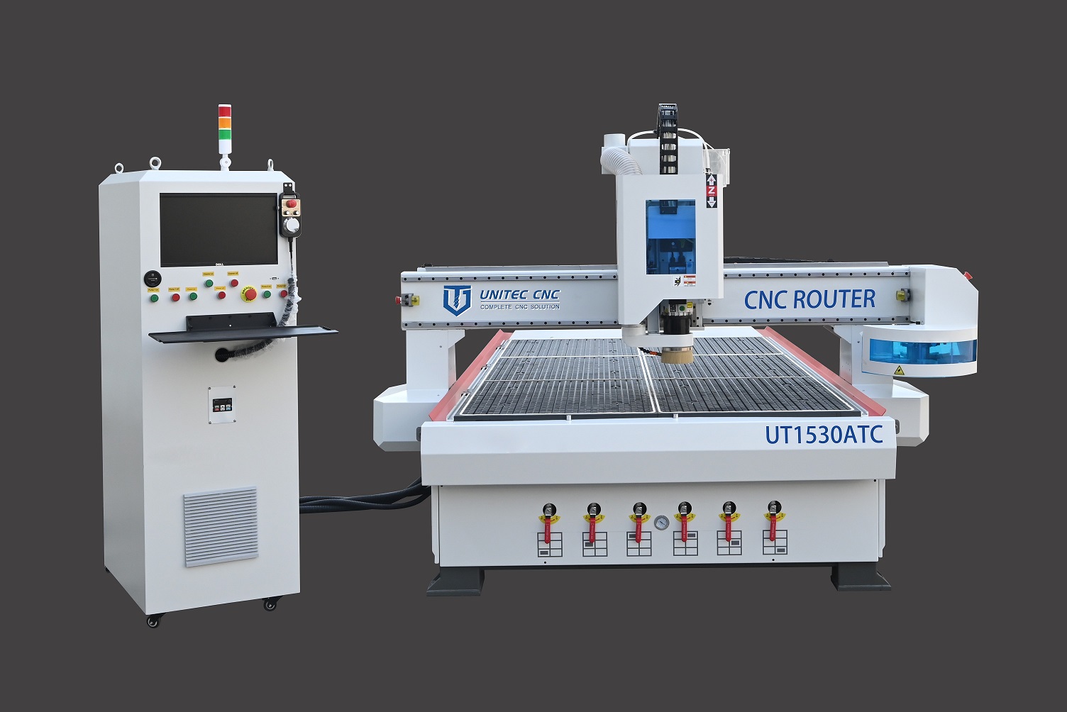 ATC CNC router with oscillating knife